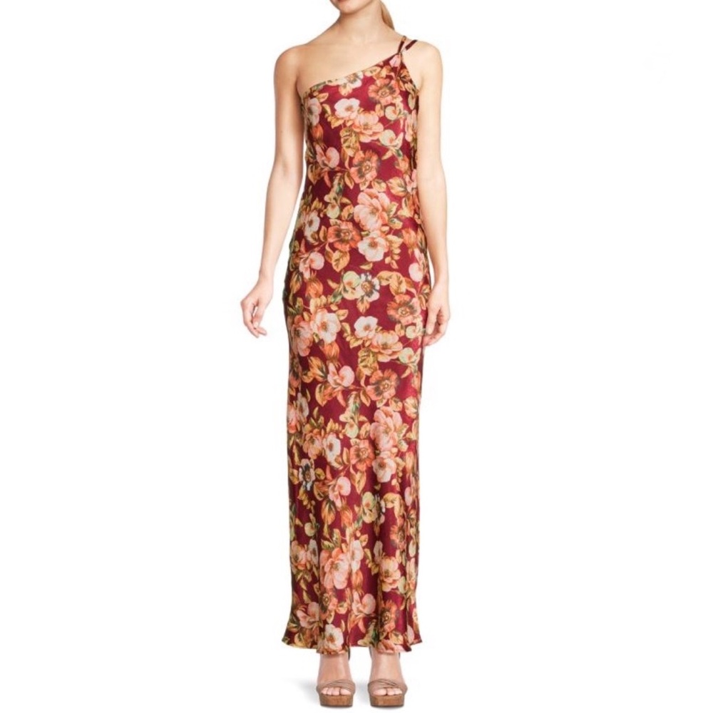 The Fashion Poet Floral One-Shoulder Maxi Dress